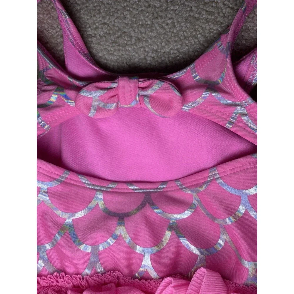 Cat & Jack Pink Mermaid Scale Tutu Swimsuit 12M